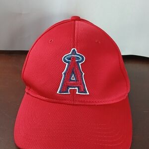 Red Baseball Cap with Embroidered Logo Los Angeles